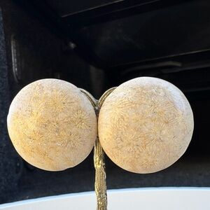 Vintage Natural Fossilized Coral Chunky Earrings